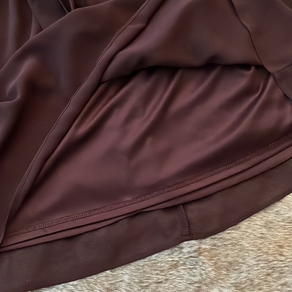 Express Plum V-Neck Elastic Tie Waist Long Sleeve Mini Dress Small NWT - Picture 9 of 10